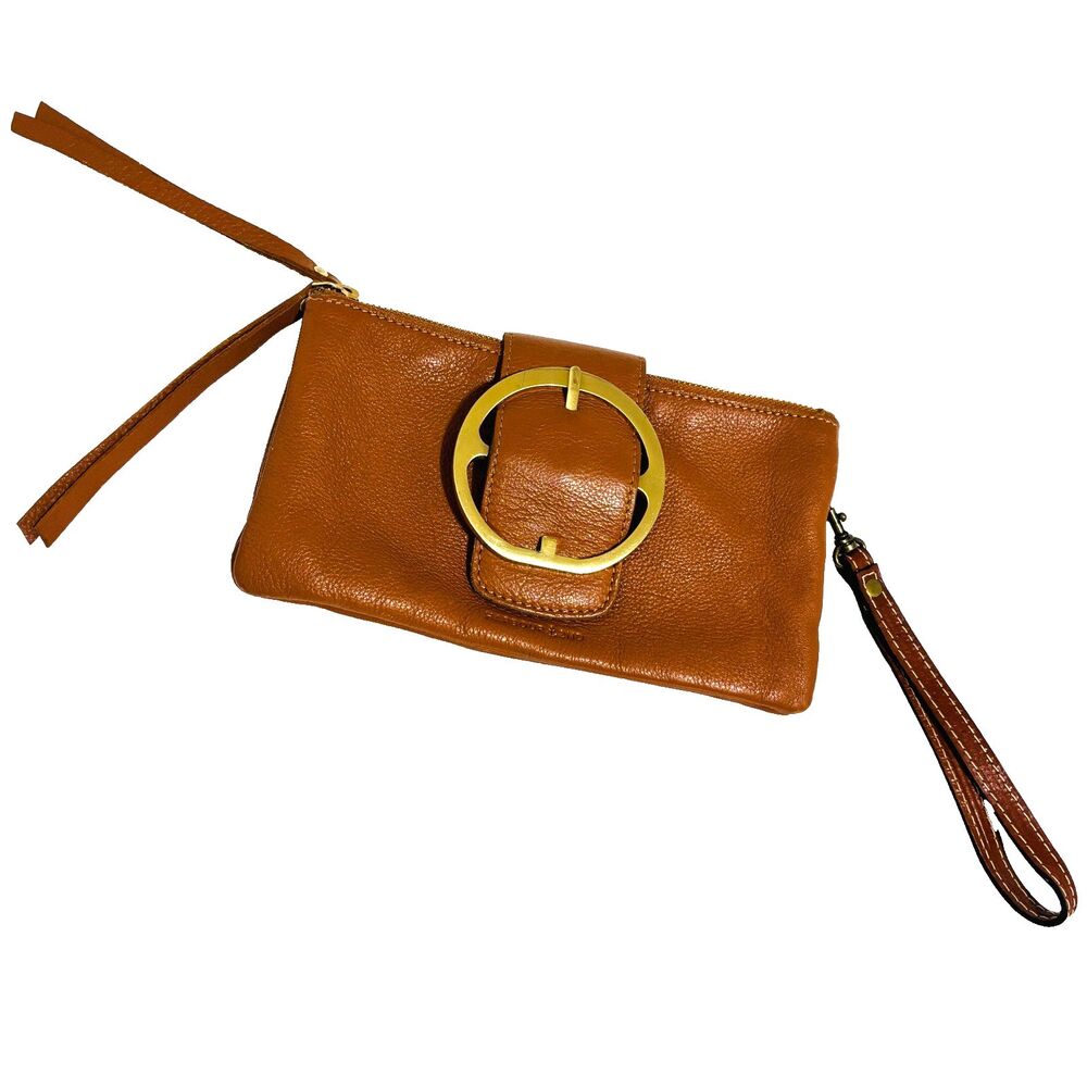 Harbour 2nd Leather Clutch Wristlet Gold Buckle